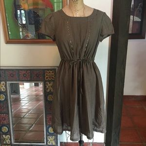 Fully lined light weight cotton dress with beading